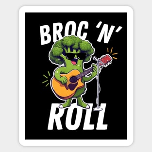 Broc 'N' Roll Funny Broccoli Sticker